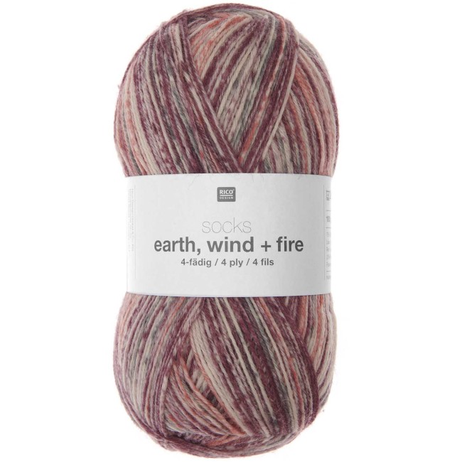 Socks Earth Wind + Fire 6 fils - 001 Baie 150 GR 400 M Rico Design