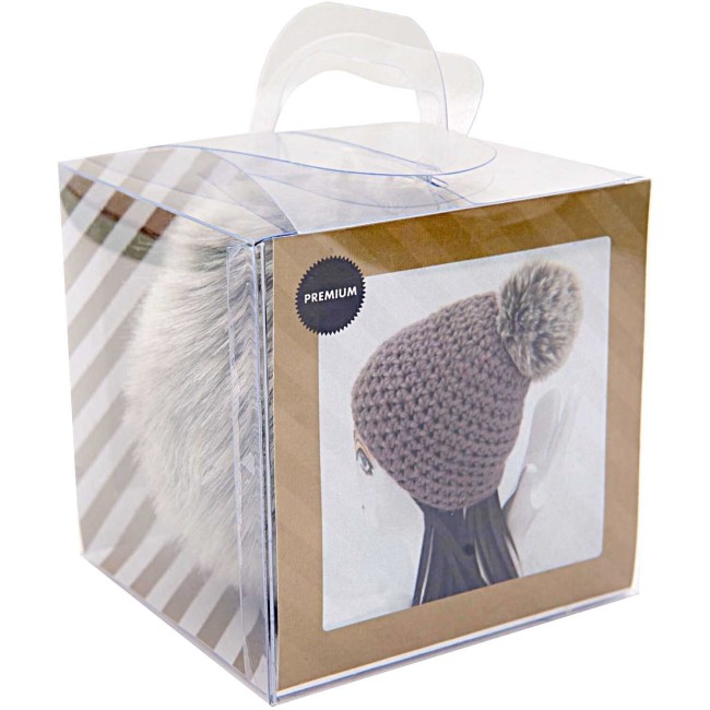 Pompon aspect fourrure 10 cm - 005 Argent Rico Design