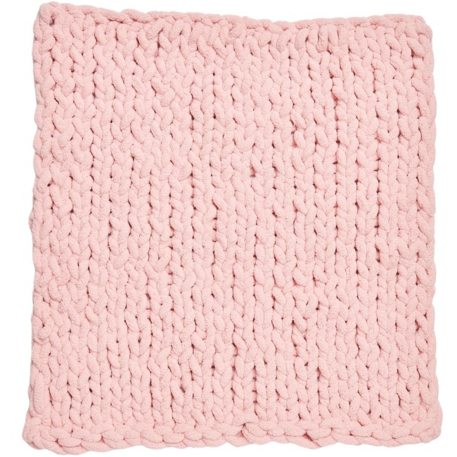 Couverture Bébé Tricot - Rose uni - Dimensions 75 x 65 cm