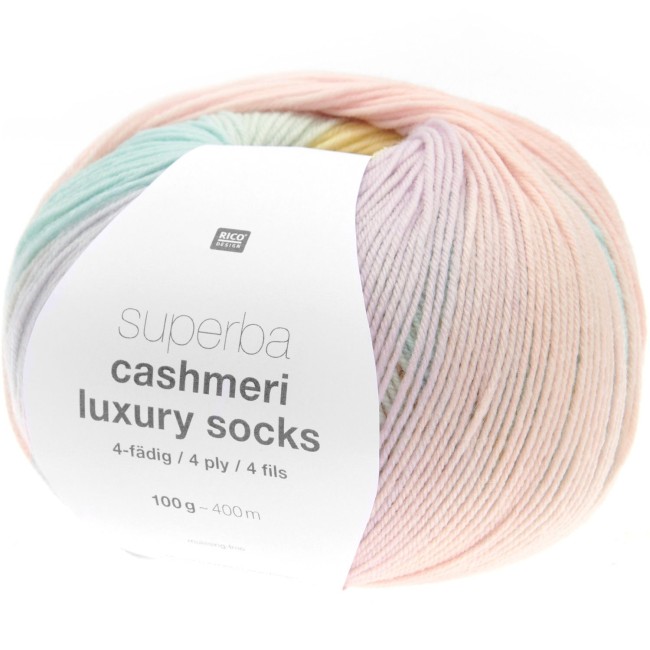 Superba Cashmeri Luxury Socks 4 fils - 032 Guimauve 100 GR 400 M Rico Design