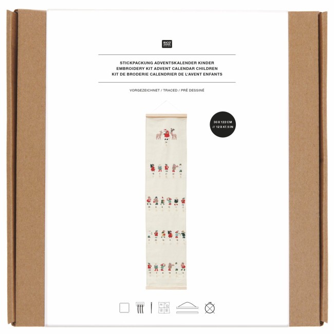Kit de broderie pré-dessiné - Calendrier de l'Avent Enfant