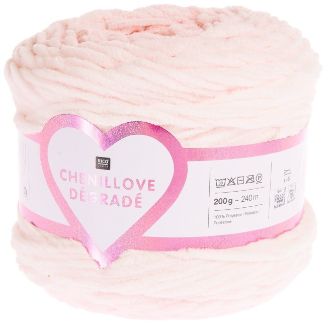 Rico Design Creative Chenillove Dégradé - 002 Rose 200 GR 240 M
