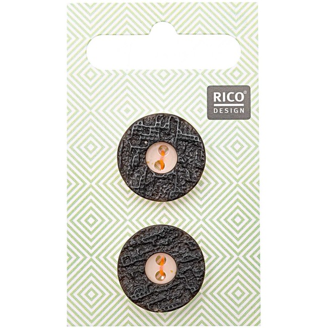 Bouton folklorique Optique cerf - Petit 2,0 cm - Set de 2 boutons Rico Design