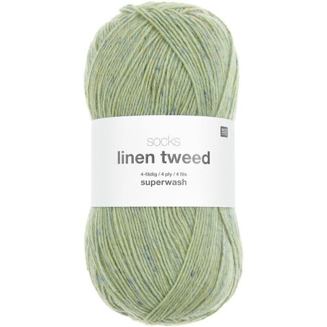 Socks Linen Tweed 4 fils - 006 Olive 100 GR 420 M | Little Tricot