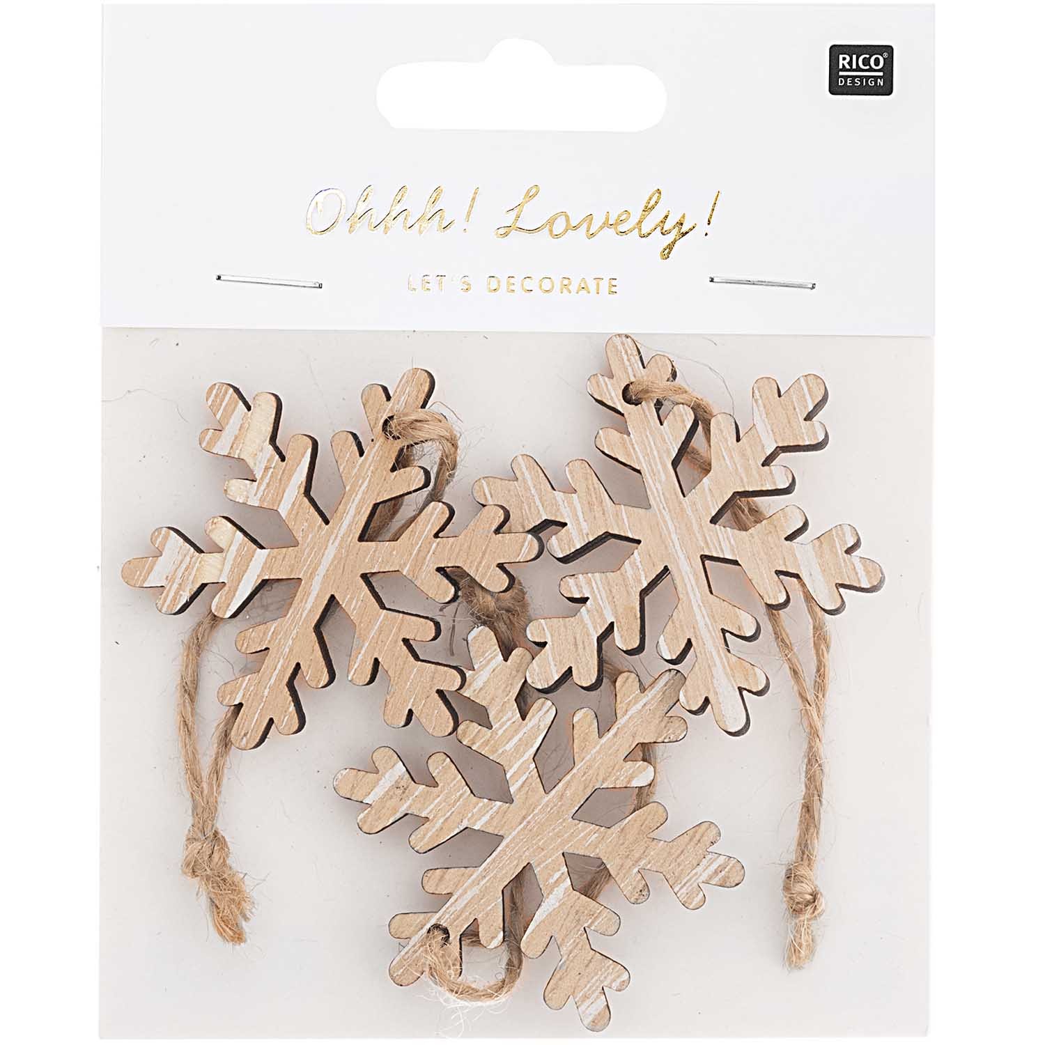 24 Mini Flocons De Neige En Bois 2.5cm - Décoration De Table Noël - Kit DIY - Couleurs Blanc Et Naturel