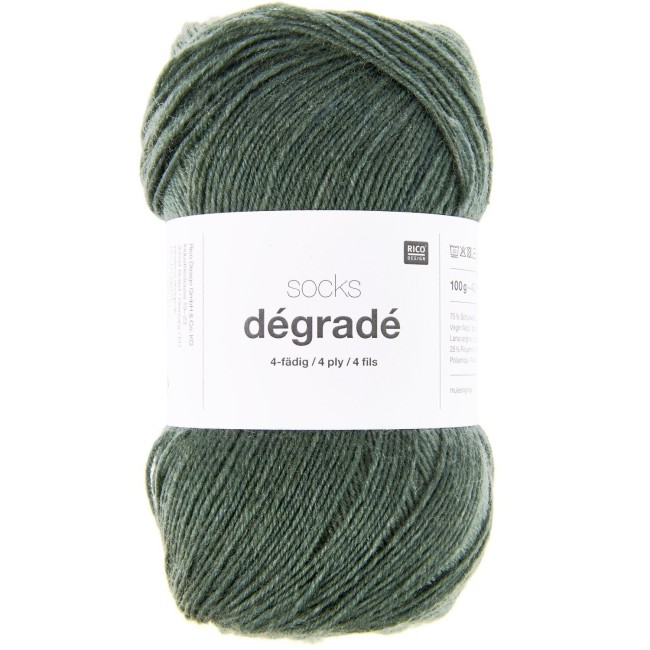 Socks Dégradé 4 fils - 007 Olive 100 GR 400 M Rico Design