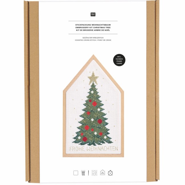 Kit de broderie Point de Croix - Arbre de Noël 16 x 27 cm