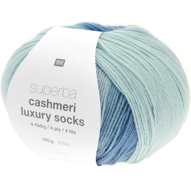 Superba Cashmeri Luxury Socks 4 fils - 031 Antartique 100 GR 400 M Rico Design