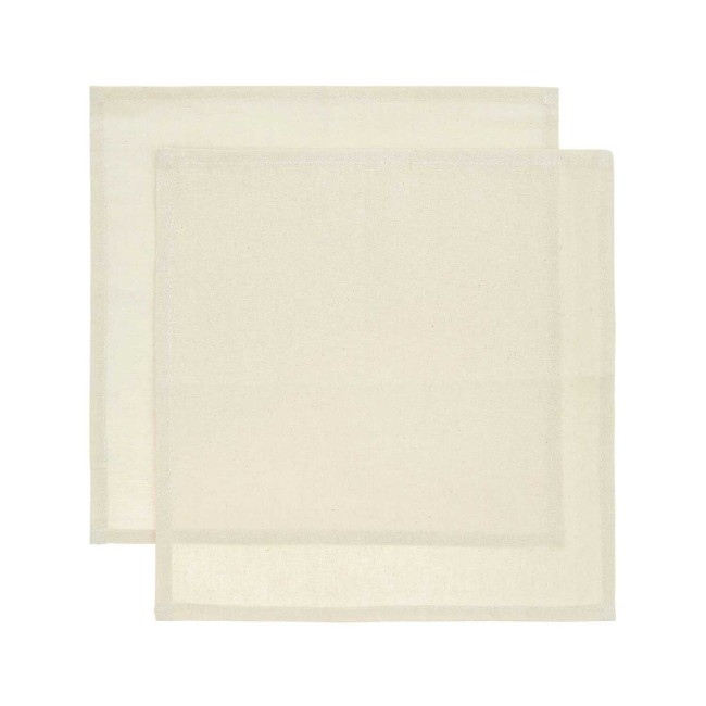 Serviette à broder 100% coton Nature - 30 x 30 cm  Set de 2 serviettes Serviette à broder 100% coton Nature - 30 x 30 cm  Set de 2 serviettes