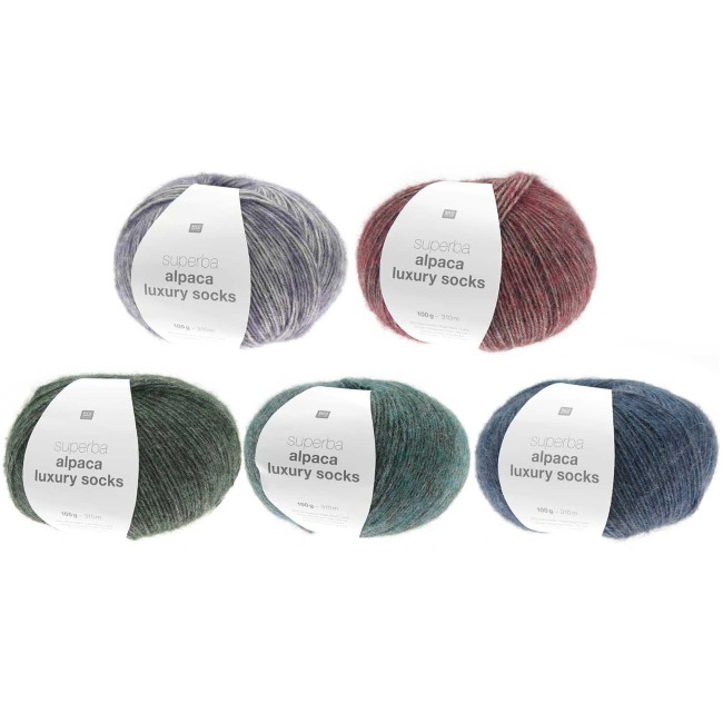 Superba Alpaca Luxury Socks Rico Design 016 Aqua 100 G 310 M