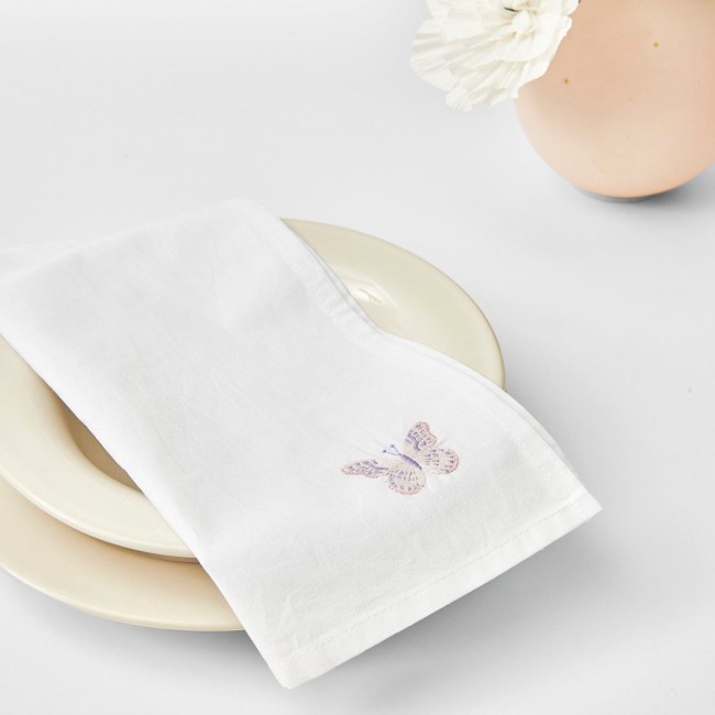 Serviette à broder 100% coton Blanc - 30 x 30 cm  Set de 2 serviettes Serviette à broder 100% coton Blanc - 30 x 30 cm  Set de 2 serviettes