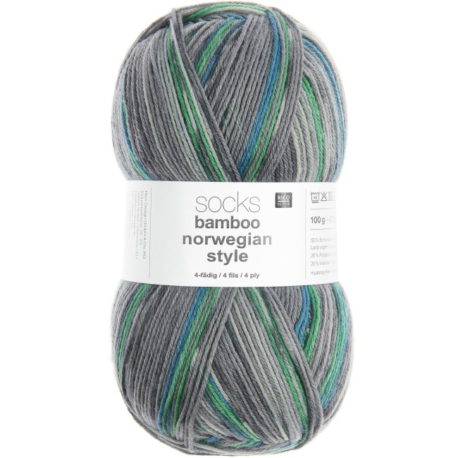 Socks Bamboo Norvwegian Style 4 fils - 066 Winter 100 GR 420 M | Little Tricot