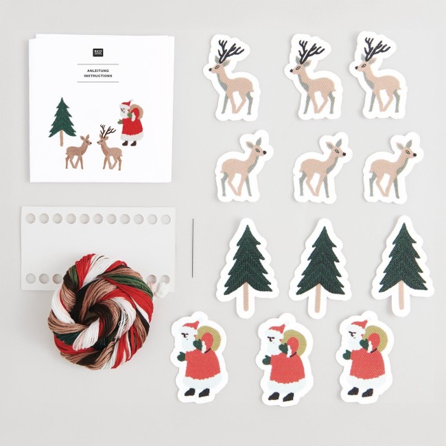Kit de Broderie Stick & Stitch - Forêt de Noël 4 motifs
