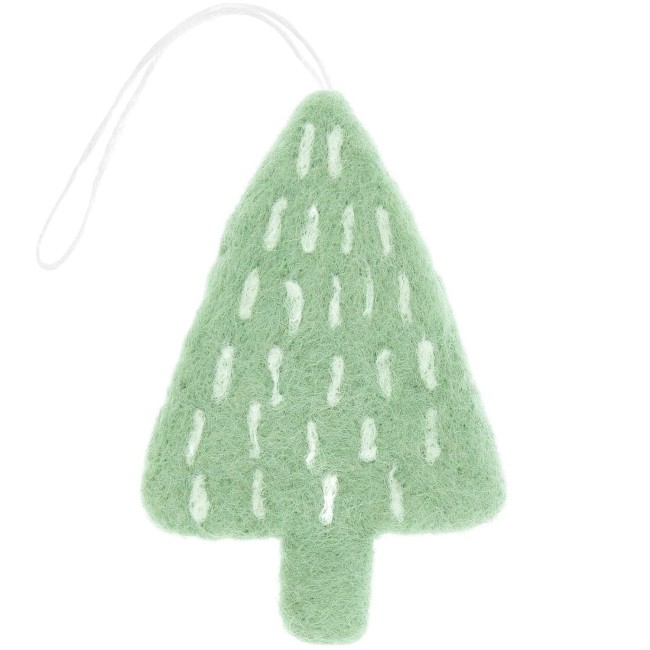 Pendentif Sapin avec pommes de pin feutrées à la main - Menthe 10,5 x 6 x 1,3 cm
