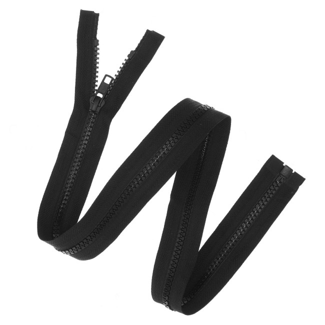Fermeture éclair plastique - Noir 22 cm - 30 cm - 50 cm - 65 cm  5 mm