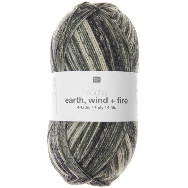 Socks Earth Wind + Fire 6 fils - 004 Forest 150 GR 400 M Rico Design