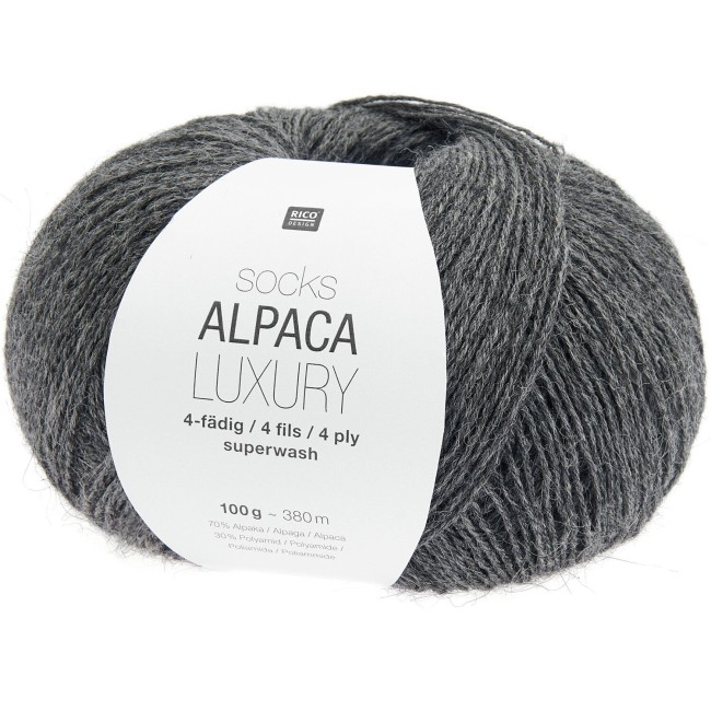 Socks Alpaca Luxury 4 fils - 007 Gris 100 GR 380 M