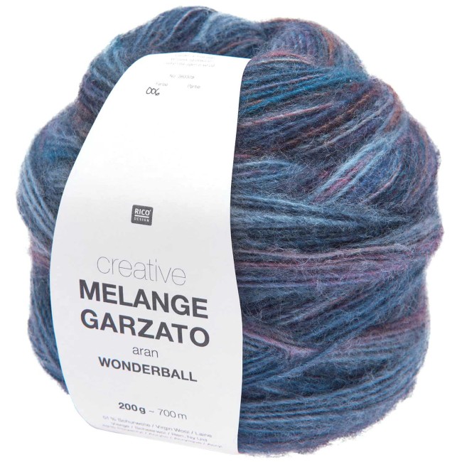 Creative Melange Garzato aran Wonderball - 006 Lilas pétrole 200 GR 700 M  Rico Design