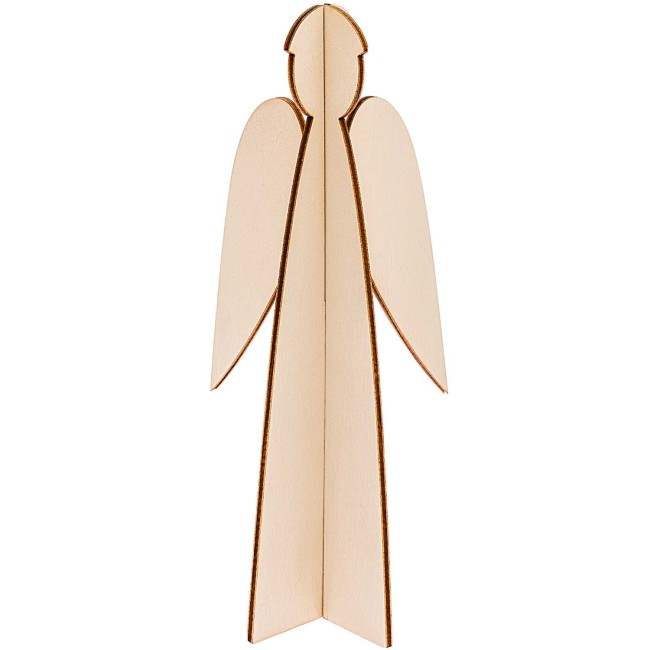 Set d'Ange emboîtable en bois naturel  18 x 7,5 cm  - Set de 2 anges à peindre
