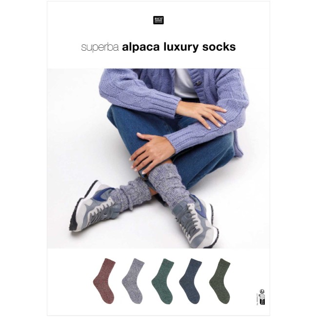 Superba Alpaca Luxury Socks Rico Design 017 Pétrole 100 G 310 M