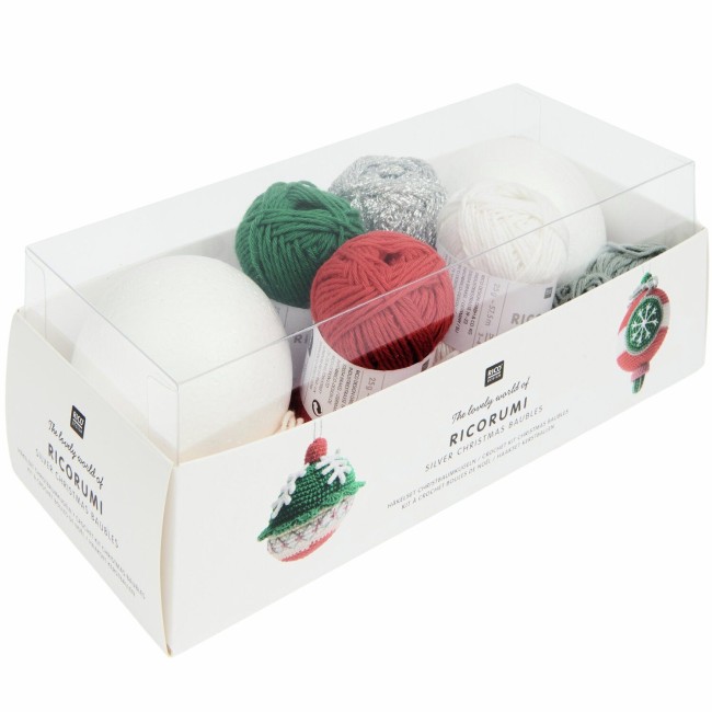 Kit de crochet Ricorumi Variante ARGENT - Kit de 2 Boules de Noël Kit de crochet Ricorumi Variante ARGENT - Kit de 2 Boules de Noël