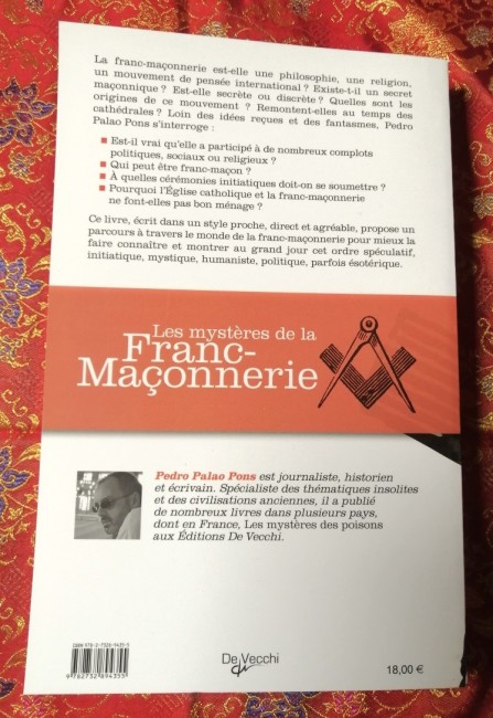Livre Les mystères de la franc-maçonnerie de Pedro Palao Pons