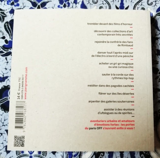 Livre Paris Off  guide de l'autre Paris d'Eric Veymont