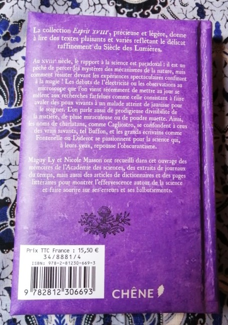 science+et+magie+esprit+XVIII+ième+siècle+9782812306693+livre_1 Livre Esprit du XVIII ième - Science et magie de Maguy Ly et Nicole Masson