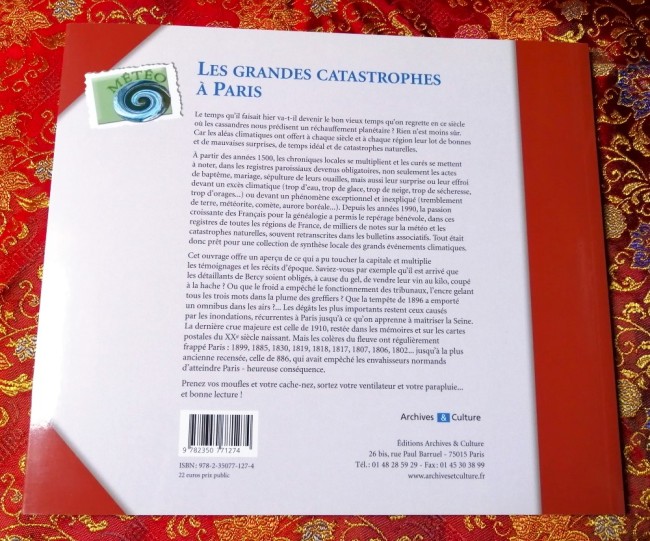 Livre Les grandes catastrophes à Paris de Cécile Renaudin