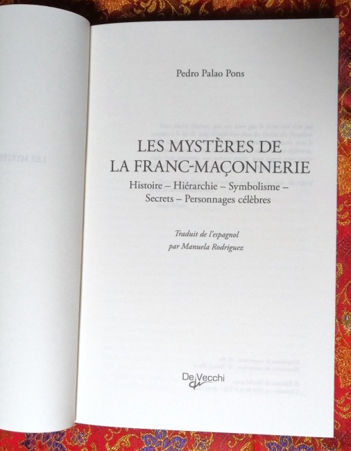 Livre Les mystères de la franc-maçonnerie de Pedro Palao Pons