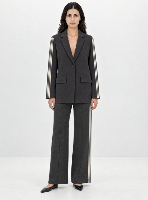 PRIMA • Pantalon en maille gris anthracite - Berenice