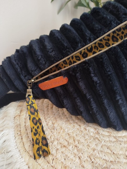 Sac banane bandoulière handmade léopard chic