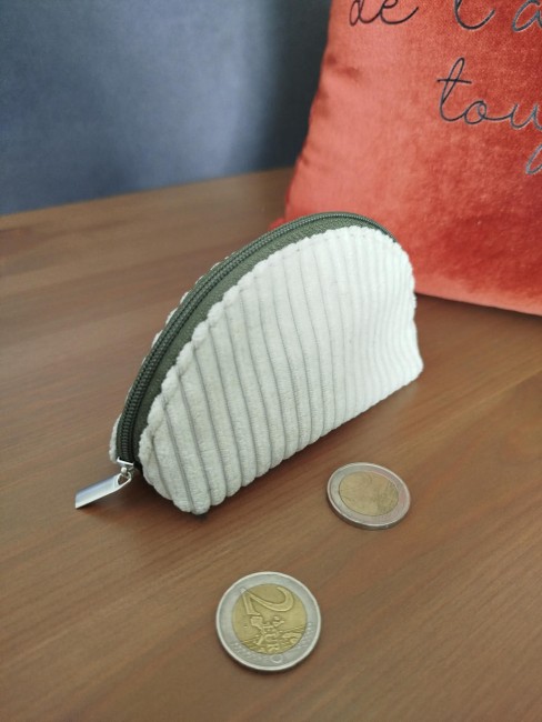 Porte-monnaie cartes fait main velours côtelé