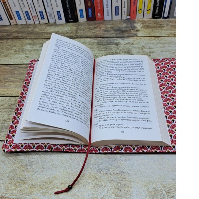 Couverture livre en tissu fait main, couvre livre 6 formats, pochette 3 formats cache couverture - vue 5