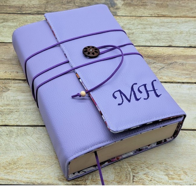 Protège livre couverture en tissu personnalisée fait main, couvre livre 7 formats  en tissu simili cuir