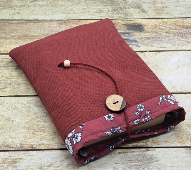 Pochette livre en tissu fait main, protège livre, housse pour livre...