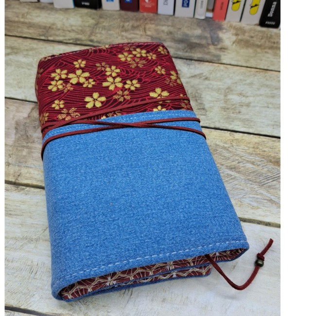 Couverture livre en tissu fait main, couvre livre de poche, cache couverture en tissu coton - vue 2 Couverture livre en tissu fait main, couvre livre de poche, cache couverture en tissu coton - vue 2