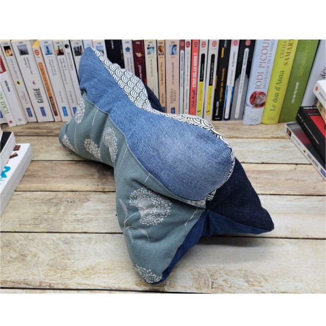 Coussin de lecture fait main, repose livre en tissu coton, support de livre - vue 2