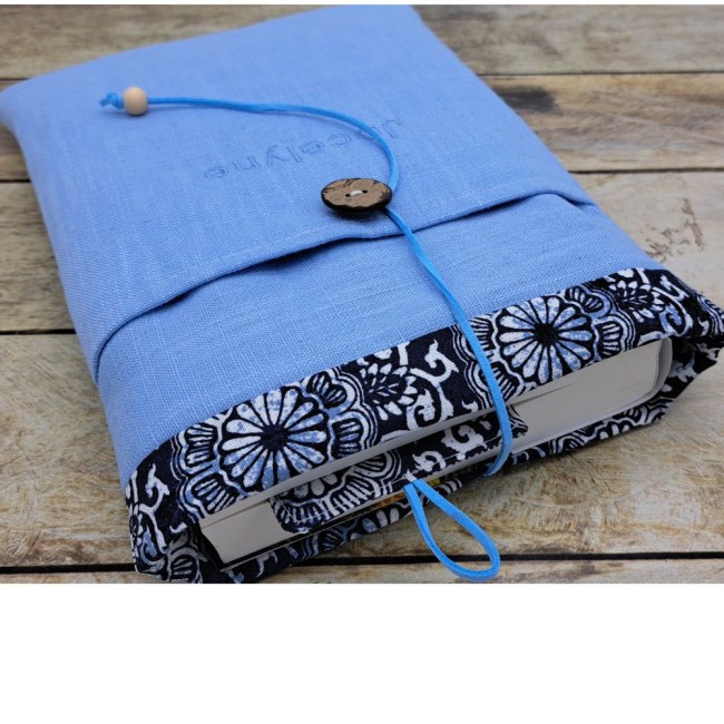 Etui à livre en tissu lin personnalisable