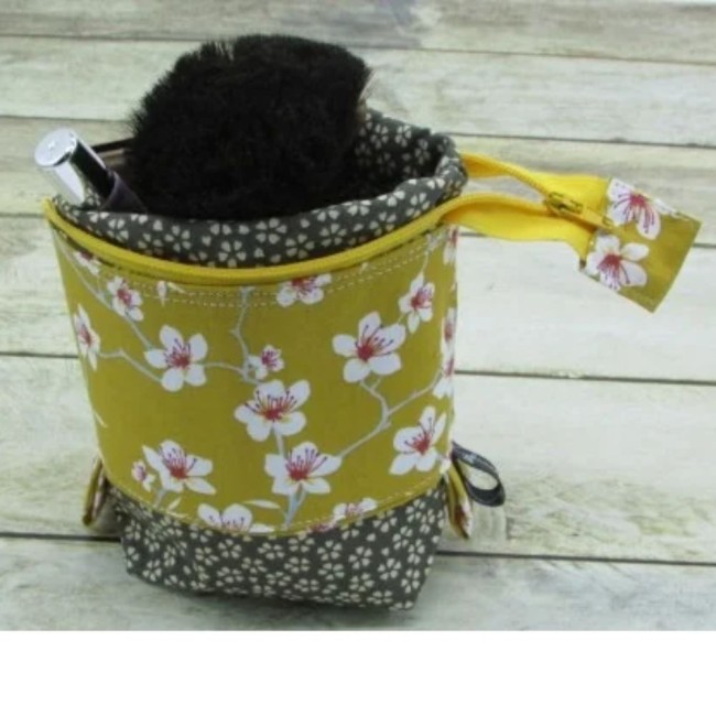 Pochette en tissu fait main, housse verticale rétractable en tissu 17x9x5cm