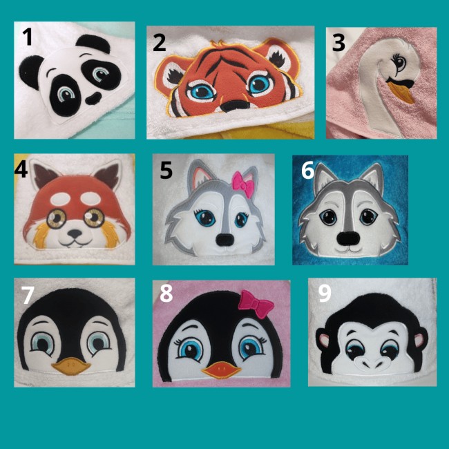 broderie-animaux-poncho-de-bain