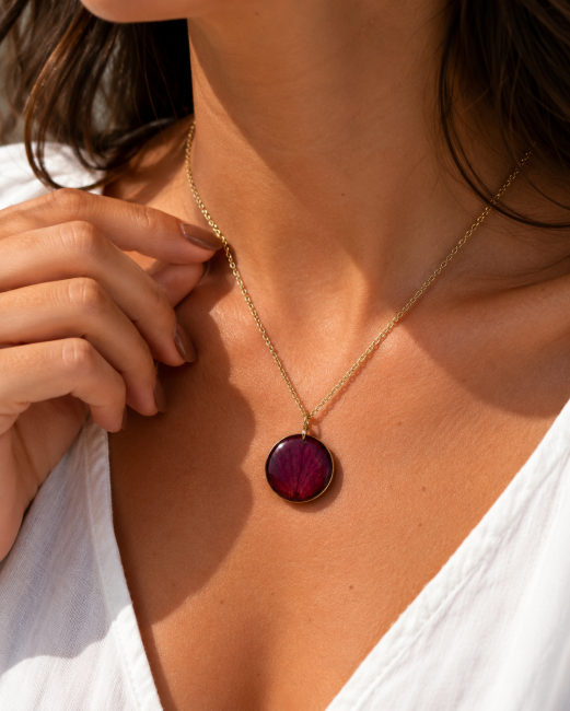 Collier pétale de rose