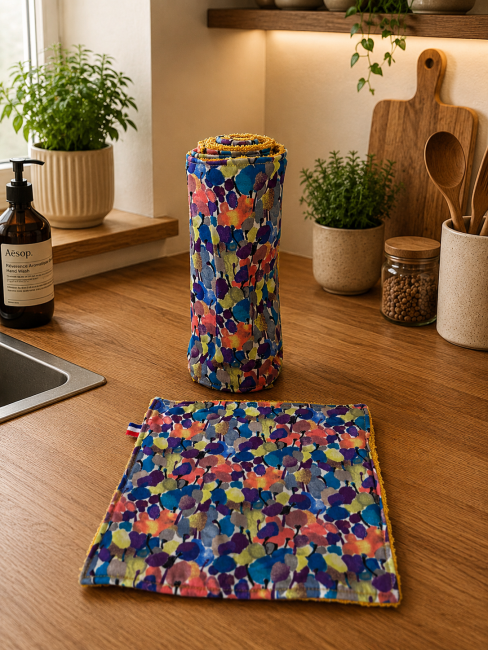 Essuie-tout lavable Aquarelle Colorée
