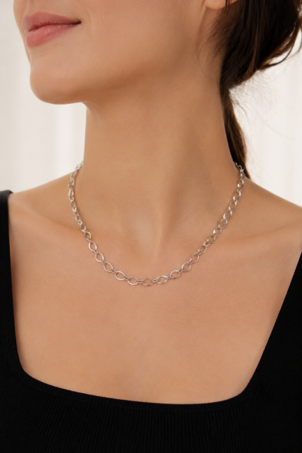 Collier à charms argenté personnalisable en acier inoxydable