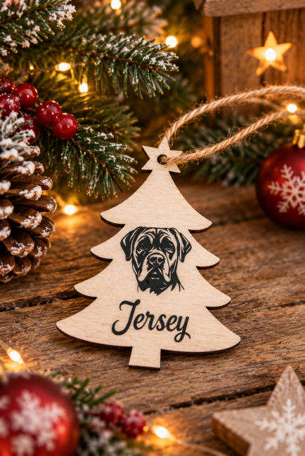 Ornement de Noel en bois - Forme Sapin - 100% Personnalisable