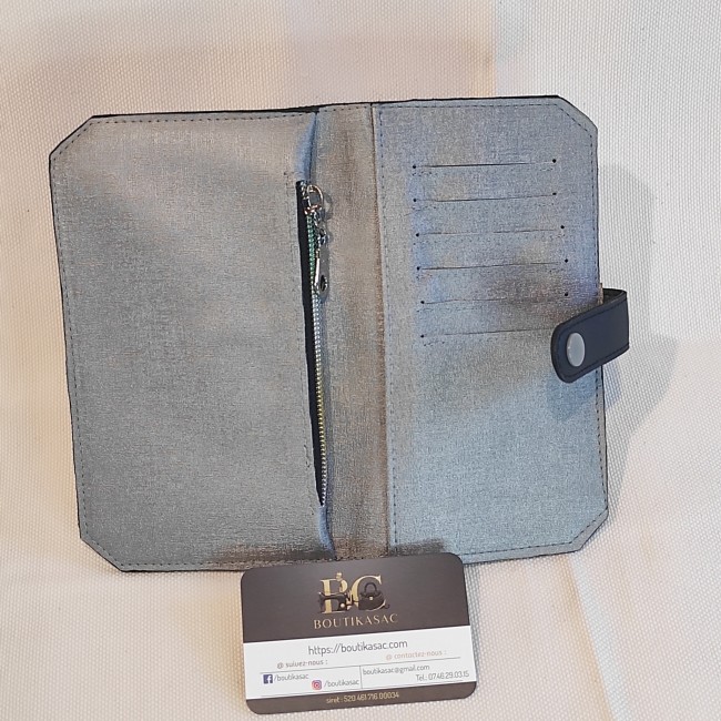 purse pal livret simili effet fourrure noir et blanc 3