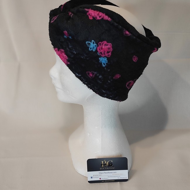 bandeau chauffe oreille polaire noir girly 2