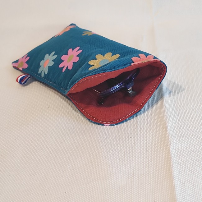 étui lunette velours fleurs 4