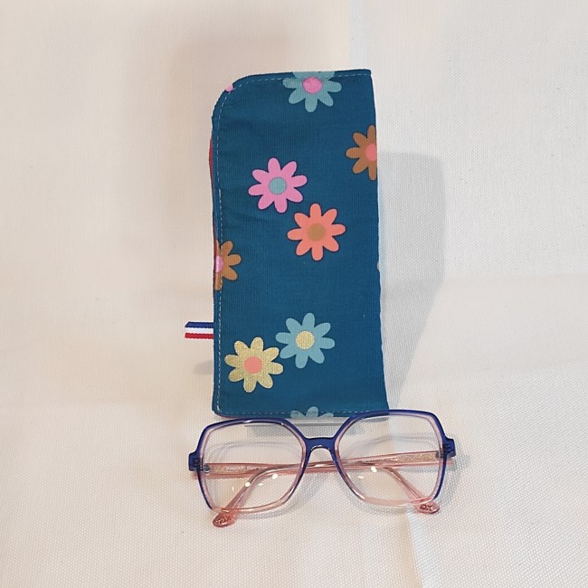 étui lunette velours fleurs 3