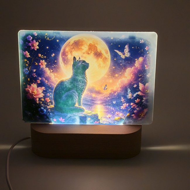 veilleuse chat lune 3